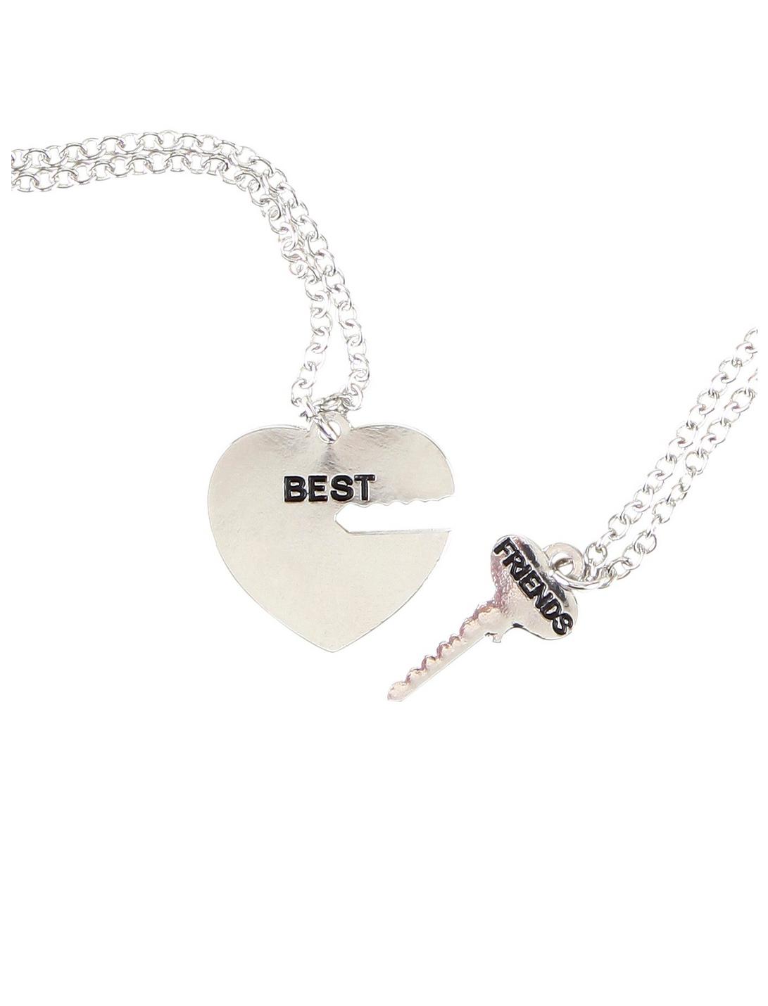 Blackheart Heart & Key Best Friend Necklace Set, , hi-res