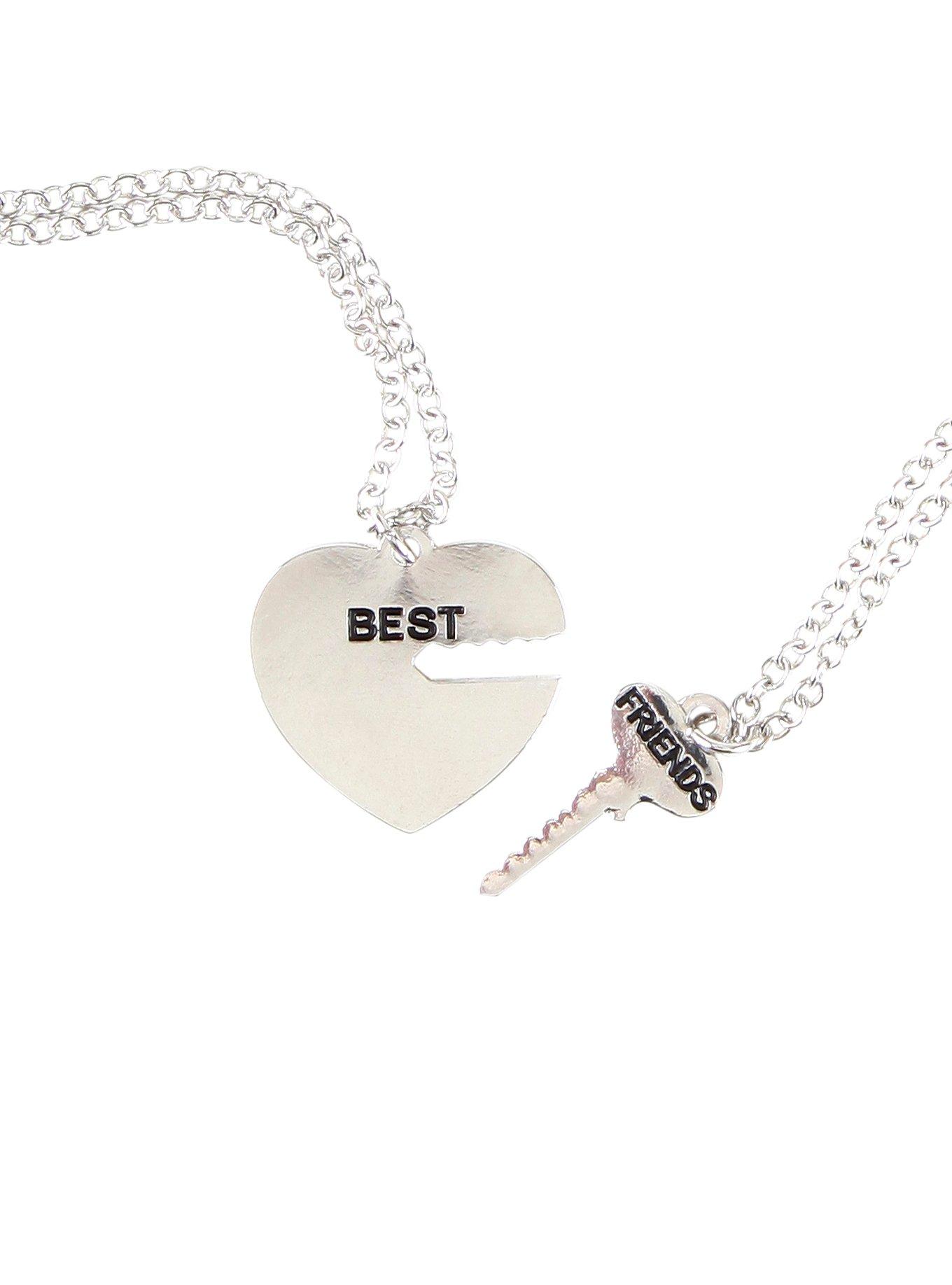 Blackheart Heart & Key Best Friend Necklace Set, , hi-res