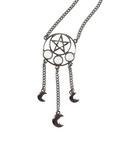Hematite Opal Pentagram Dreamcatcher Necklace, , hi-res