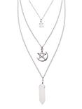 Blackheart Crystal Moon & Pentagram Layered Necklace, , hi-res