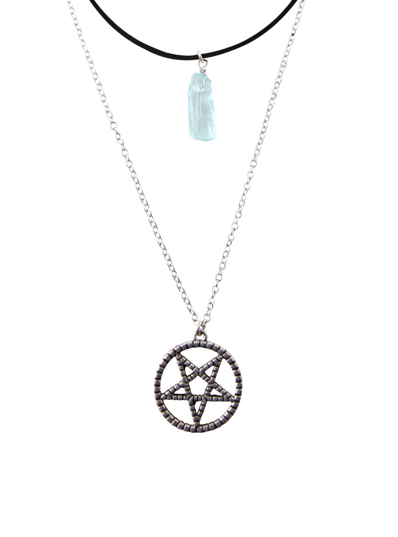 Pentagram & Turquoise Choker & Necklace Set, , hi-res