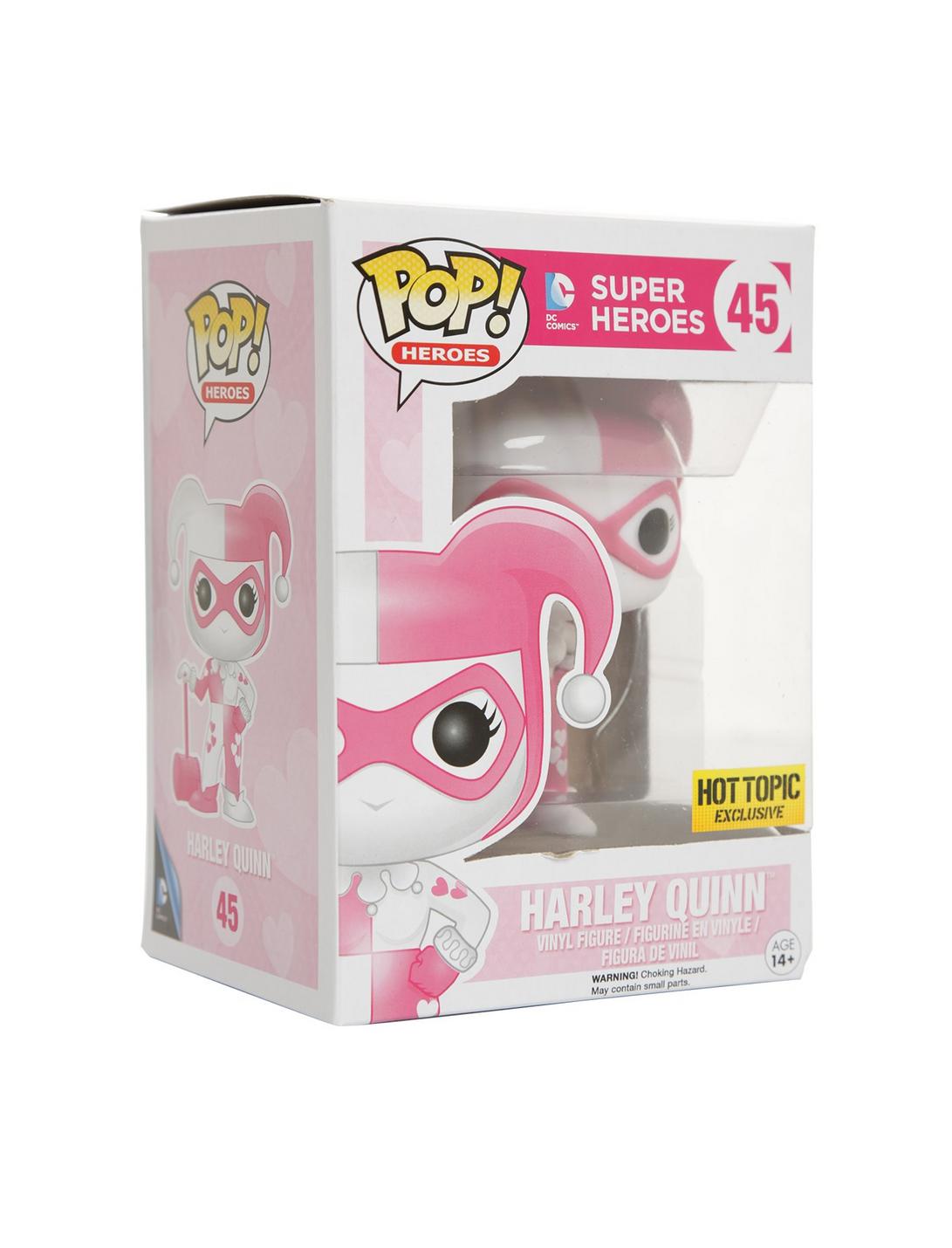 Funko DC Comics Pop! Harley Quinn (Pink Hearts) Vinyl Figure Hot Topic Exclusive, , hi-res