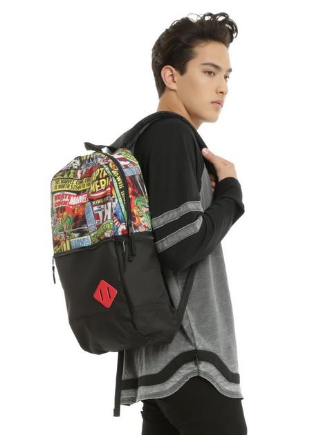 Marvel Comic Collage Flat Front Backpack | Hot Topic
