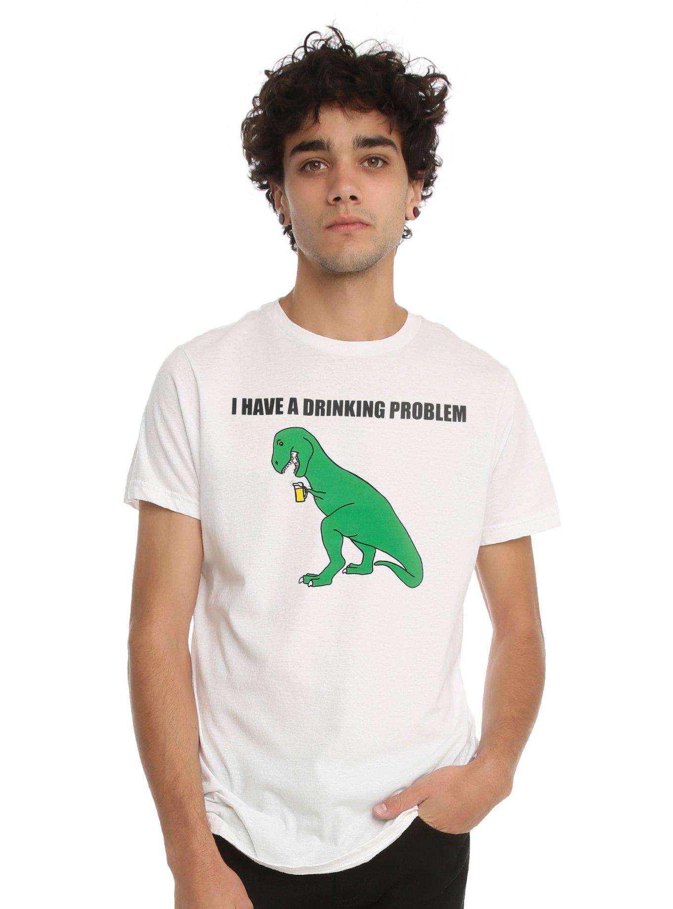 Dinosaur Drinking Problem T-Shirt | Hot Topic