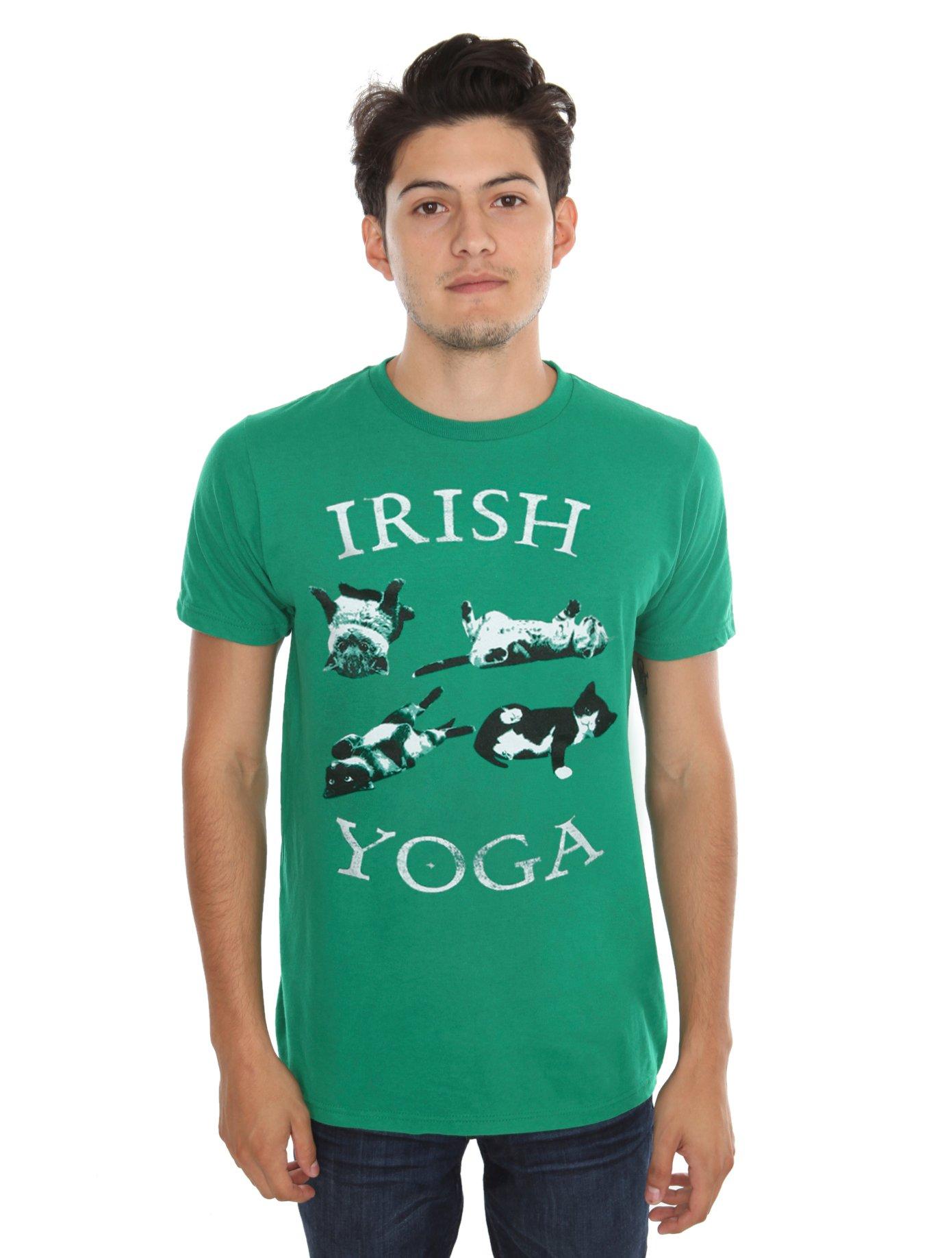 Irish Yoga Kittens T-Shirt, GREEN, hi-res