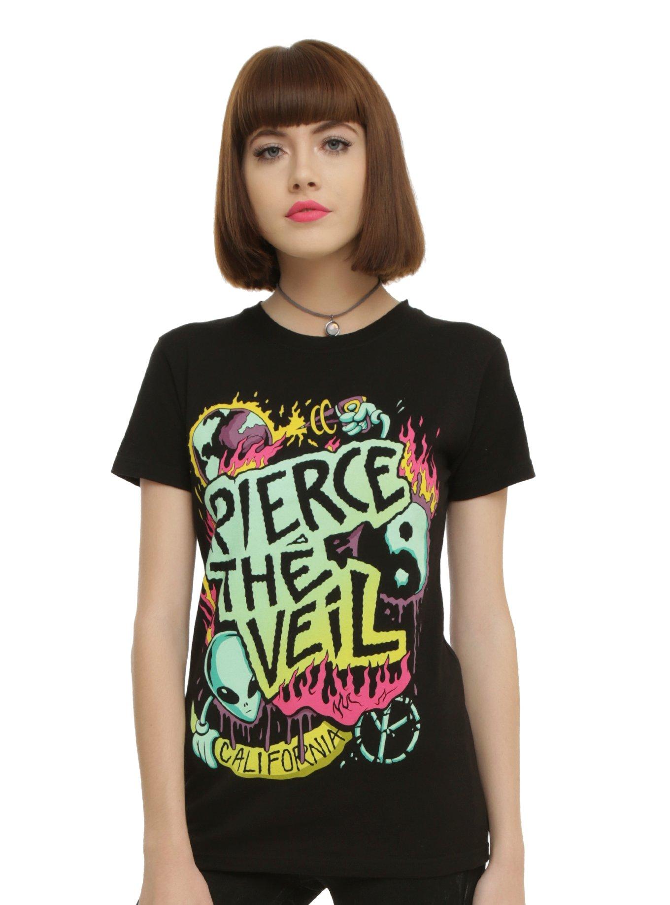 Pierce The Veil Alien Girls T-Shirt, BLACK, hi-res