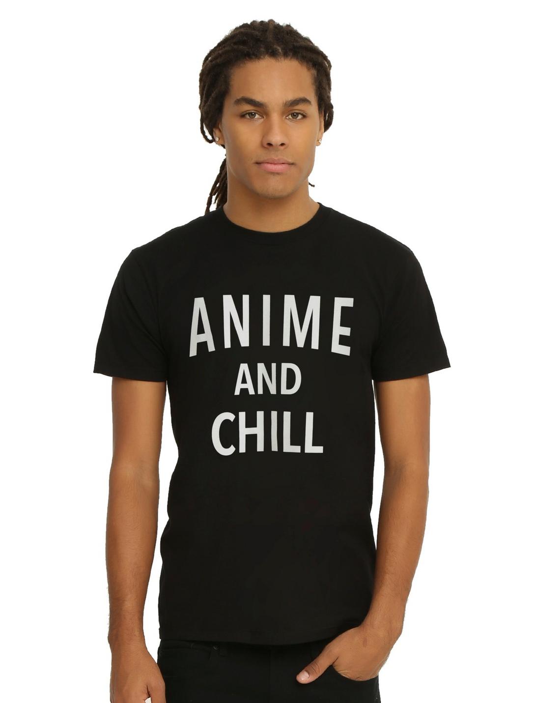 Anime And Chill T-Shirt, BLACK, hi-res