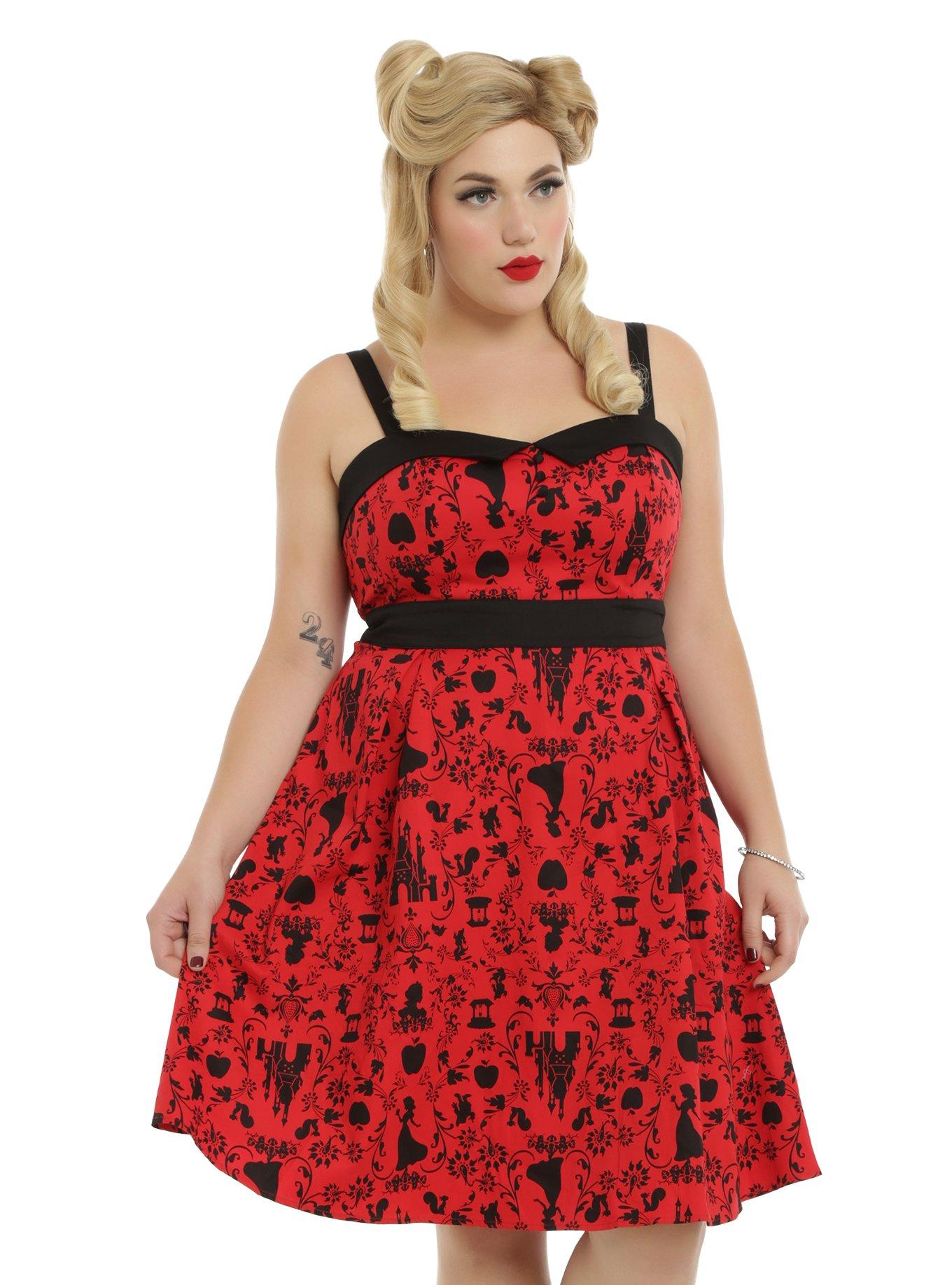 Disney Snow White Icons Dress Plus Size, RED, hi-res