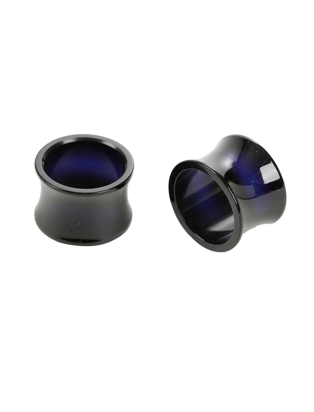 Acrylic Black Thin Wall Eyelet Plug 2 Pack, BLACK, hi-res