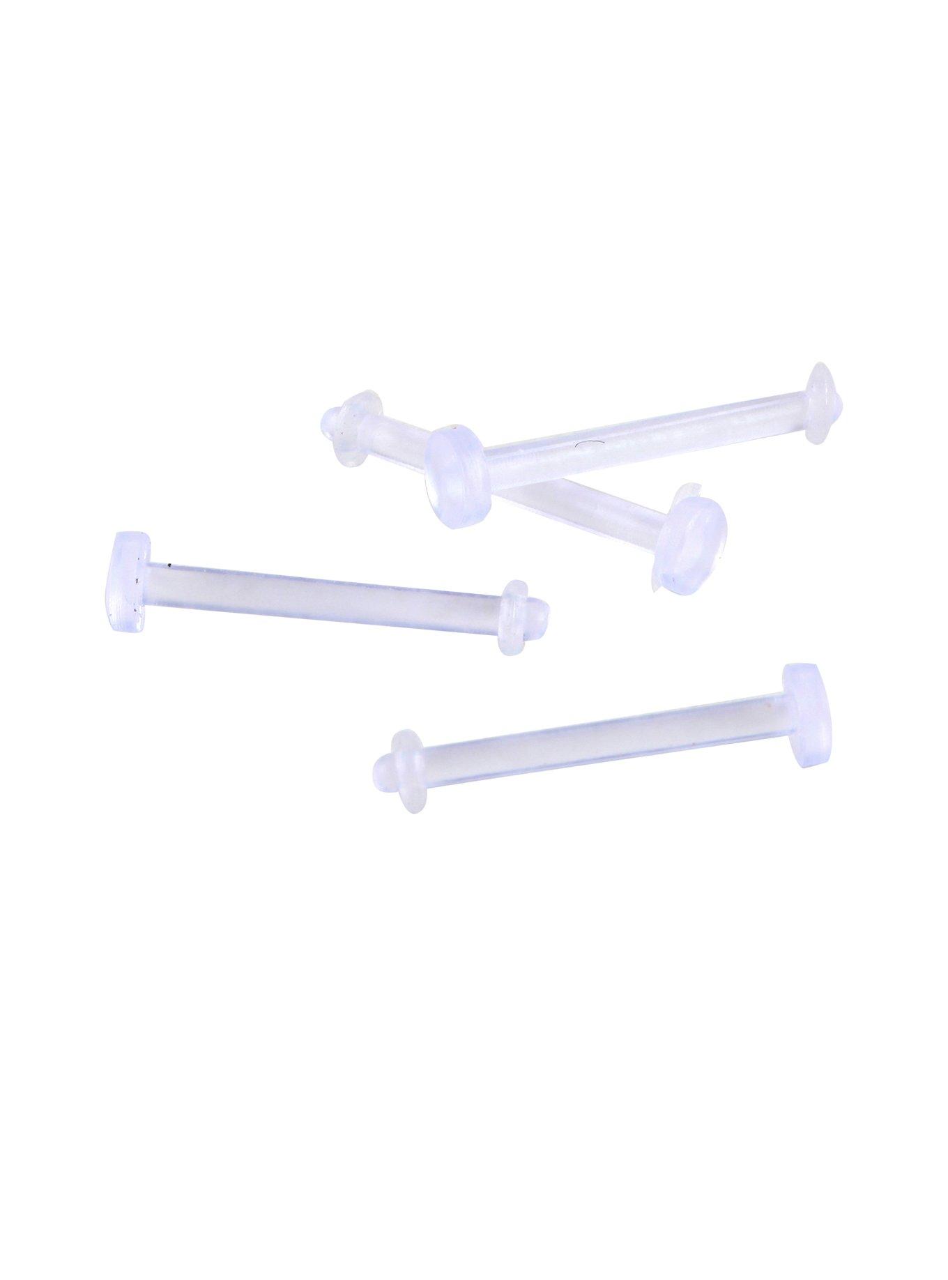 14G Bioplast Clear Tongue Retainer 4 Pack, , hi-res