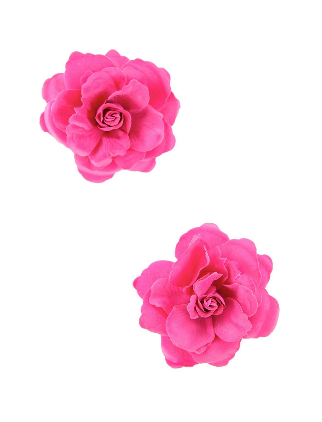 Pink Velvet Rose Hair Clip Set, , hi-res