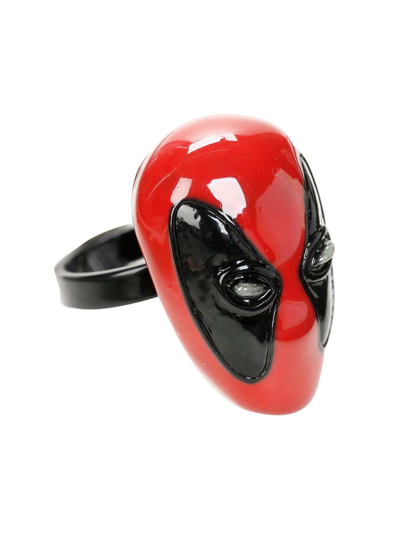 Marvel Deadpool Face Enamel Ring, , hi-res