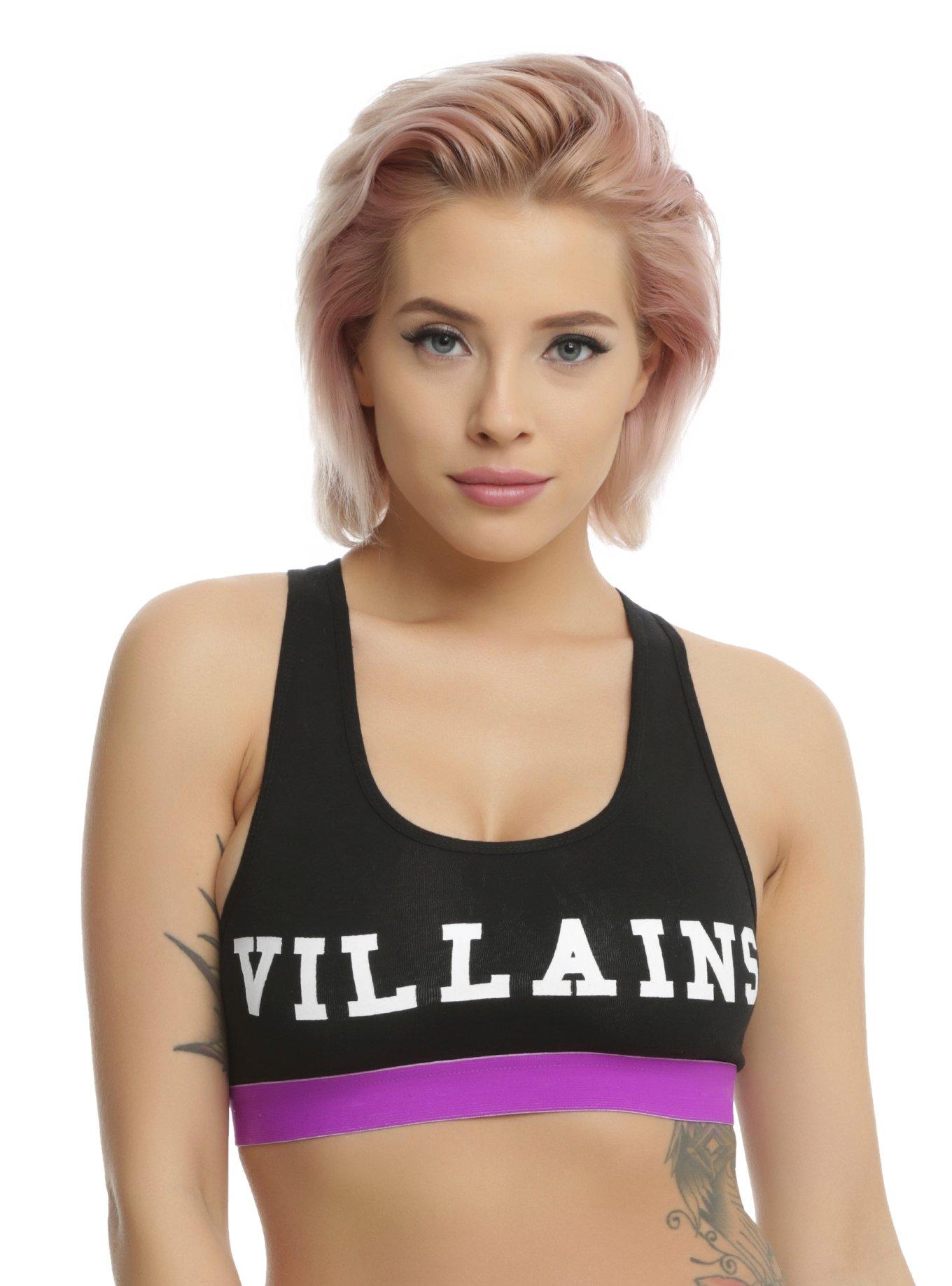 Disney Villains Reversible Sports Bra, GREY, hi-res