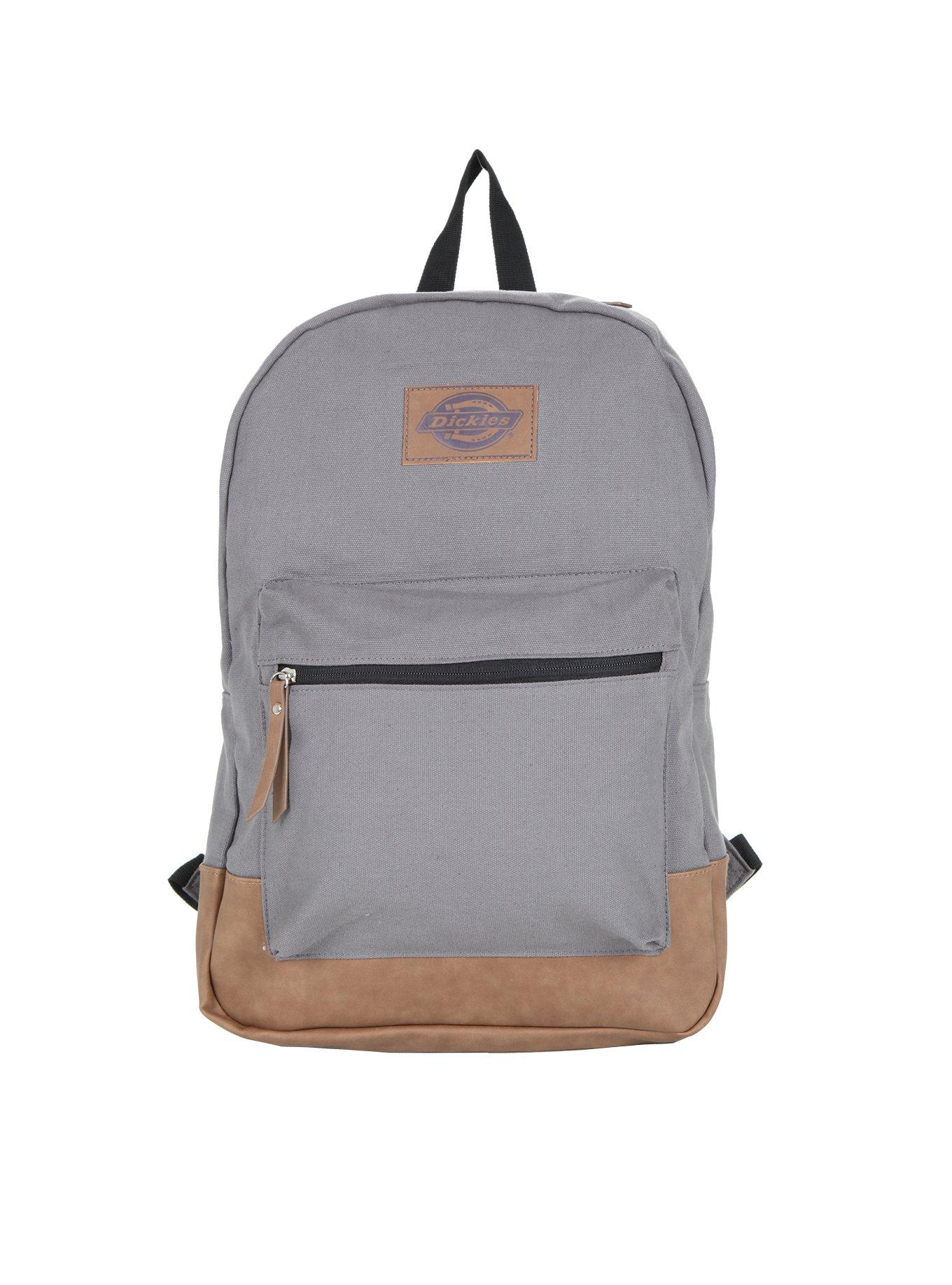 Dickies Grey Faux Leather Bottom Backpack, , hi-res