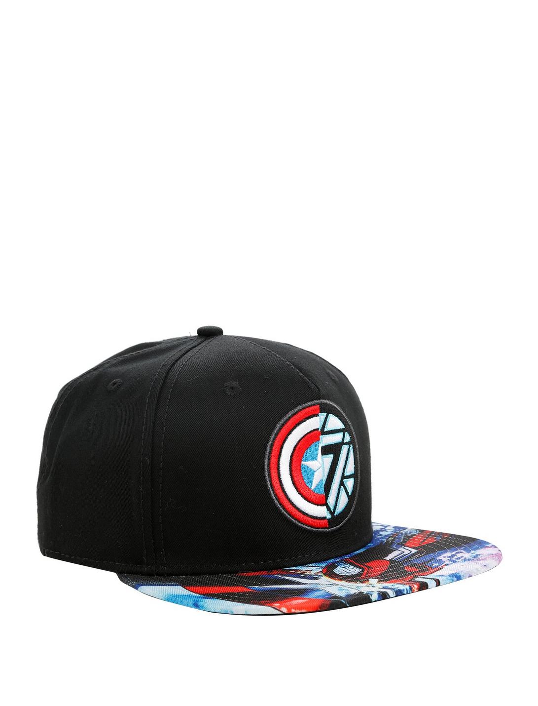 Marvel Captain America: Civil War Captain America Vs Iron Man Logo Snapback Hat, , hi-res