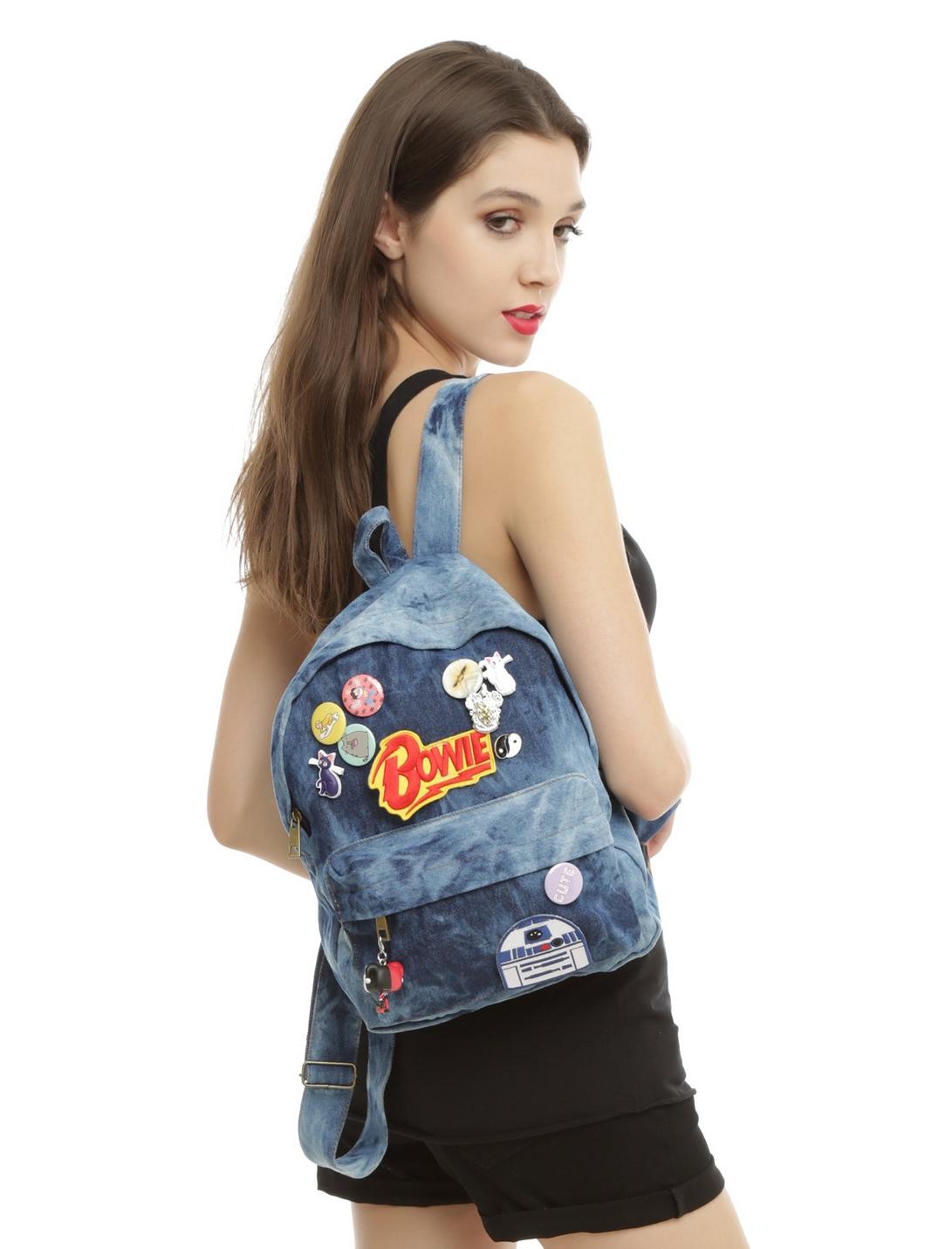 Blue Washed Denim Mini Backpack, , hi-res