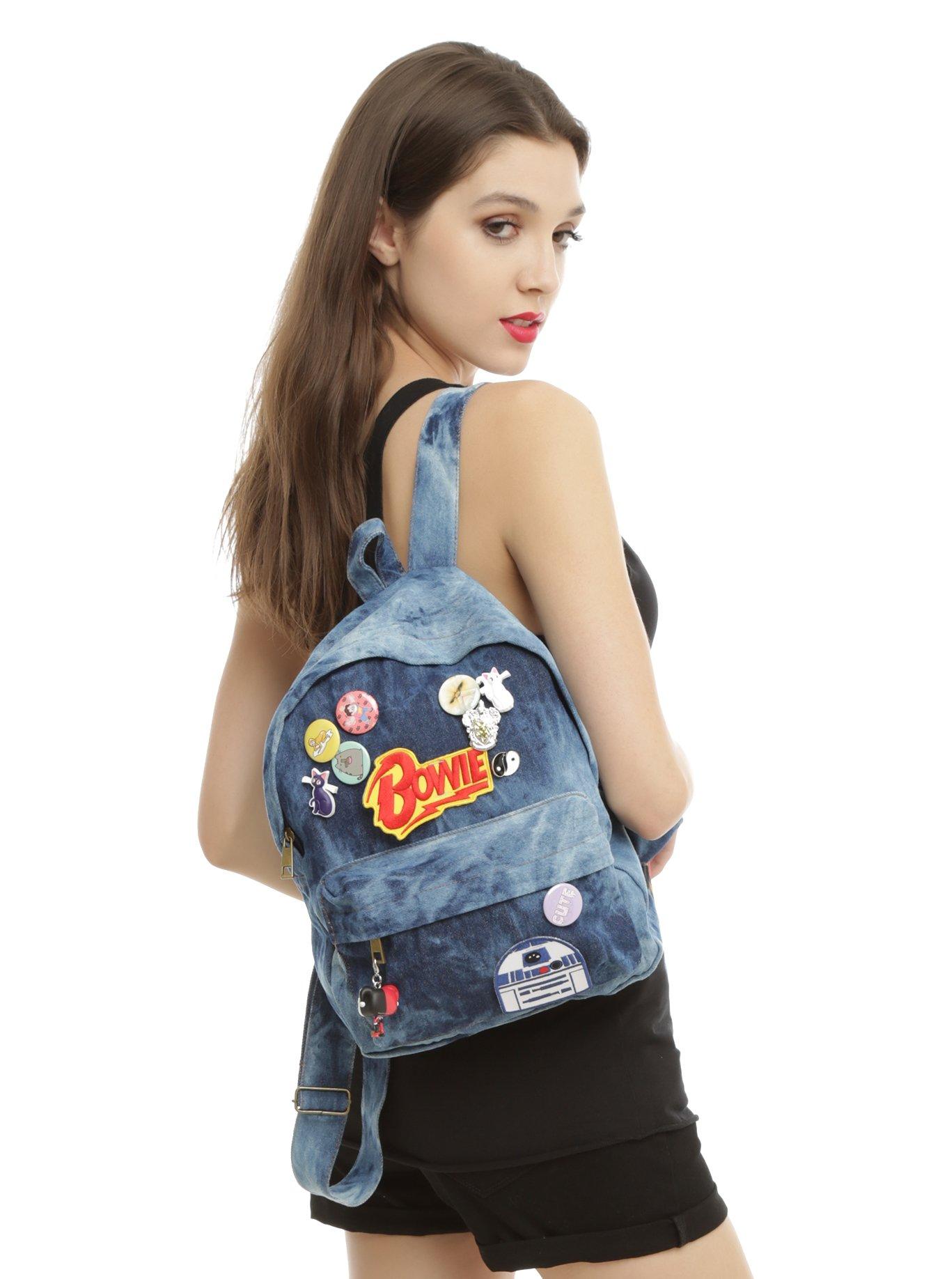 Blue Washed Denim Mini Backpack Hot Topic