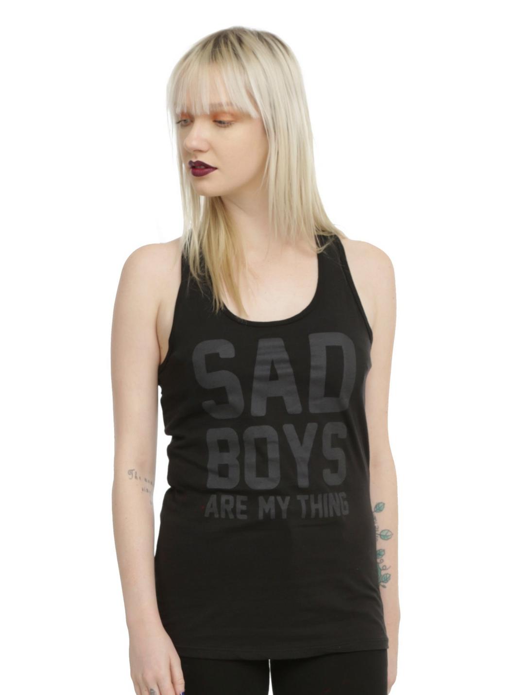 Sad Boys Are My Thing Girls Tank Top, BLACK, hi-res