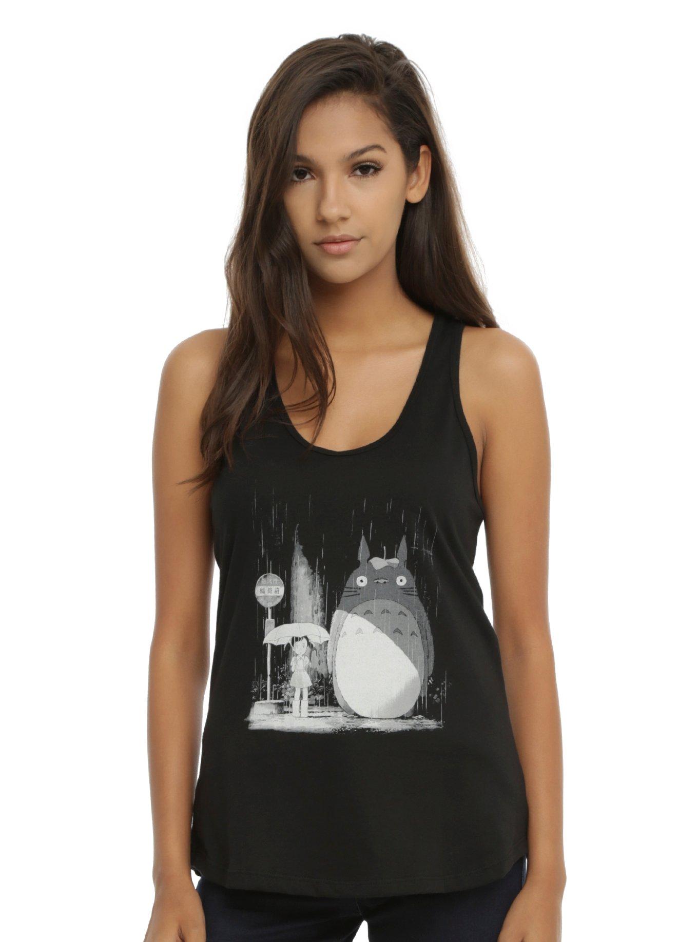 Studio Ghibli Her Universe My Neighbor Totoro Bus Stop Rain Girls Tank Top, BLACK, hi-res