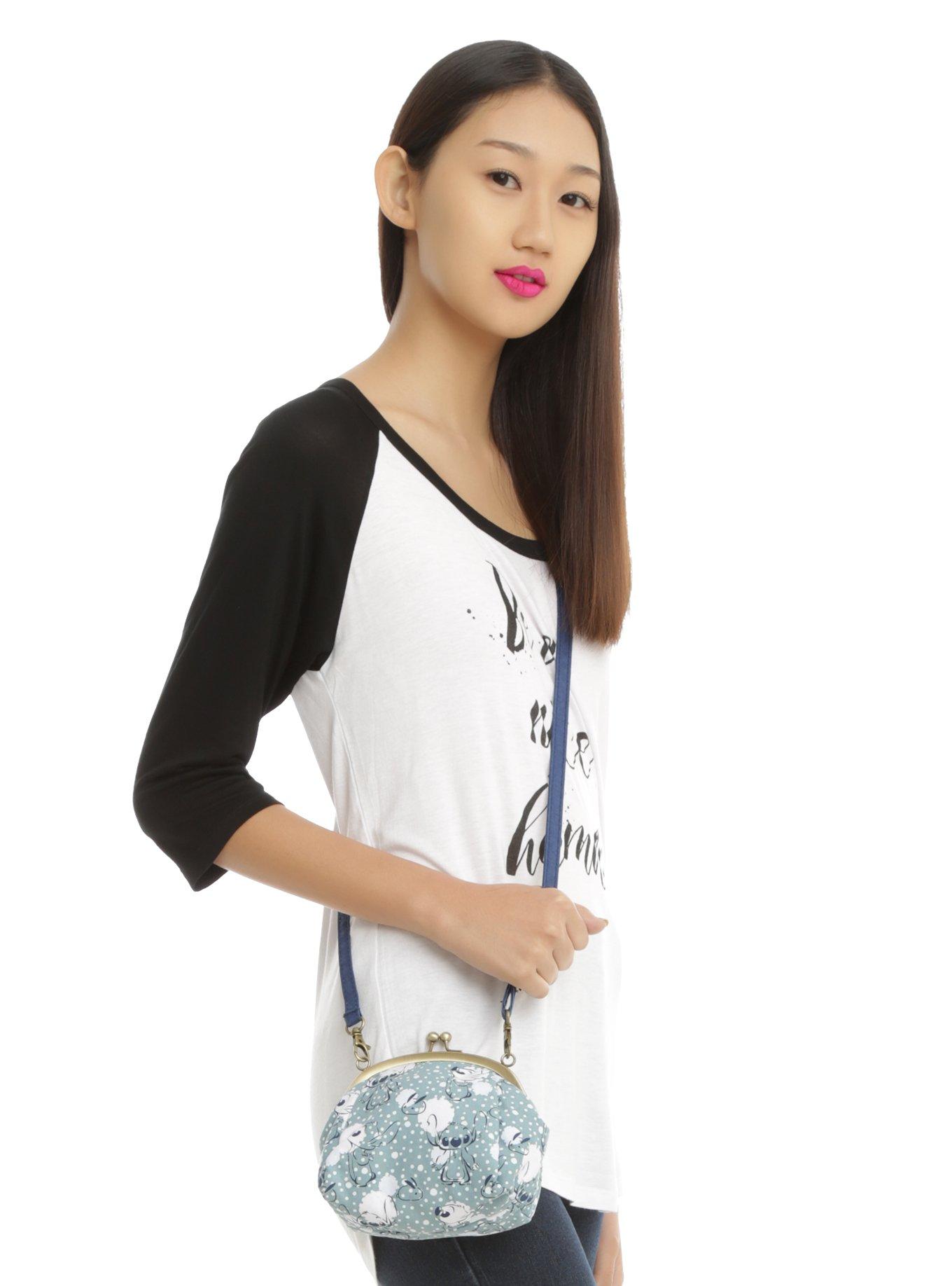 Loungefly Disney Lilo & Stitch Polka Dot Canvas Crossbody Bag, , hi-res