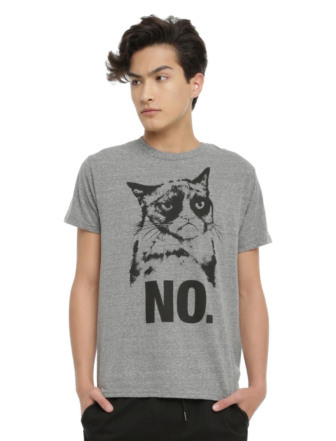 Grumpy Cat No T-Shirt, GREY, hi-res