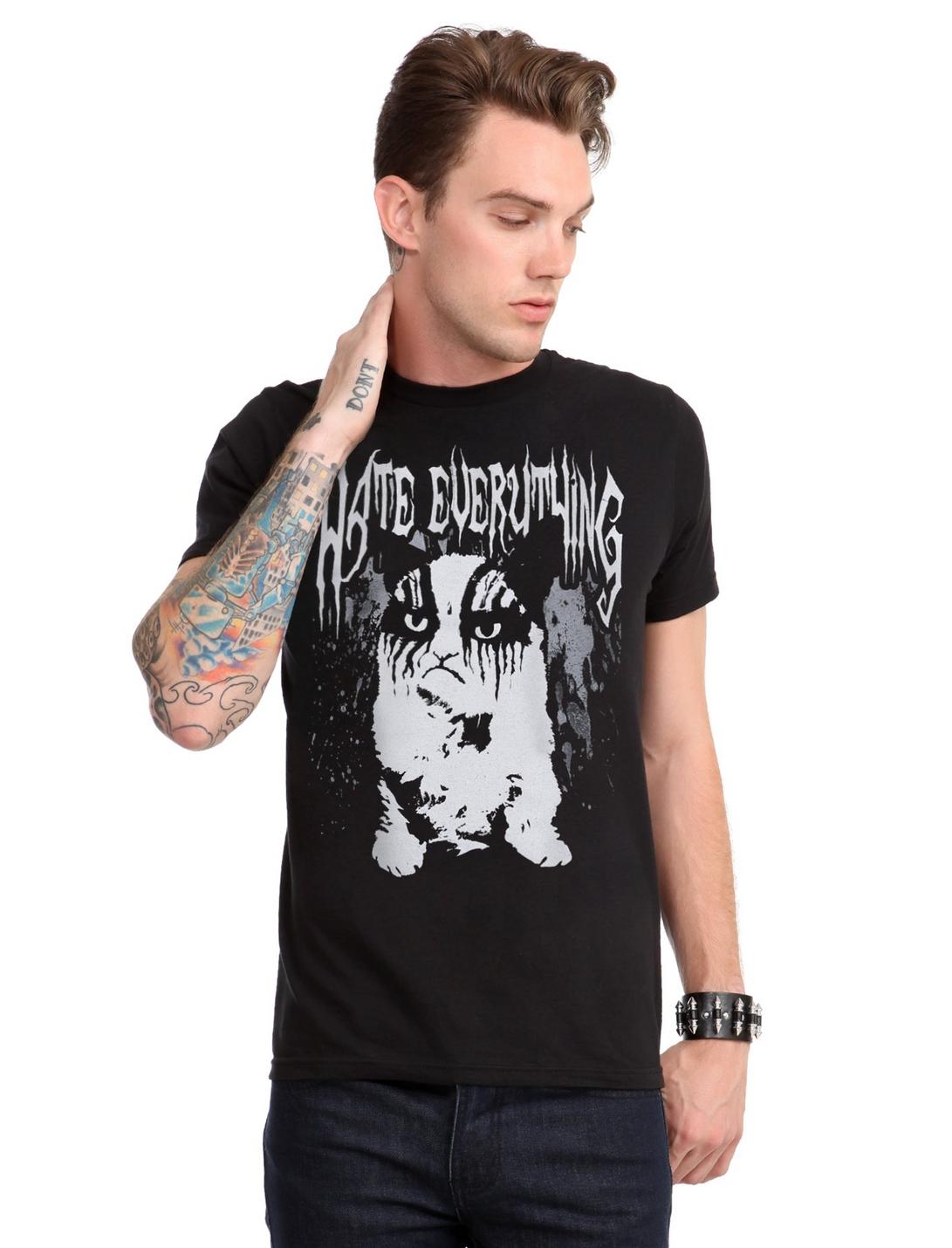Grumpy Cat Black Metal T-Shirt, BLACK, hi-res