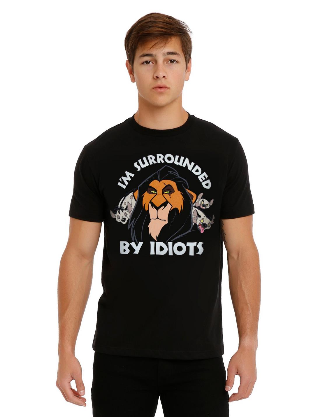 Disney The Lion King Scar Surrounded By Idiots T-Shirt, BLACK, hi-res