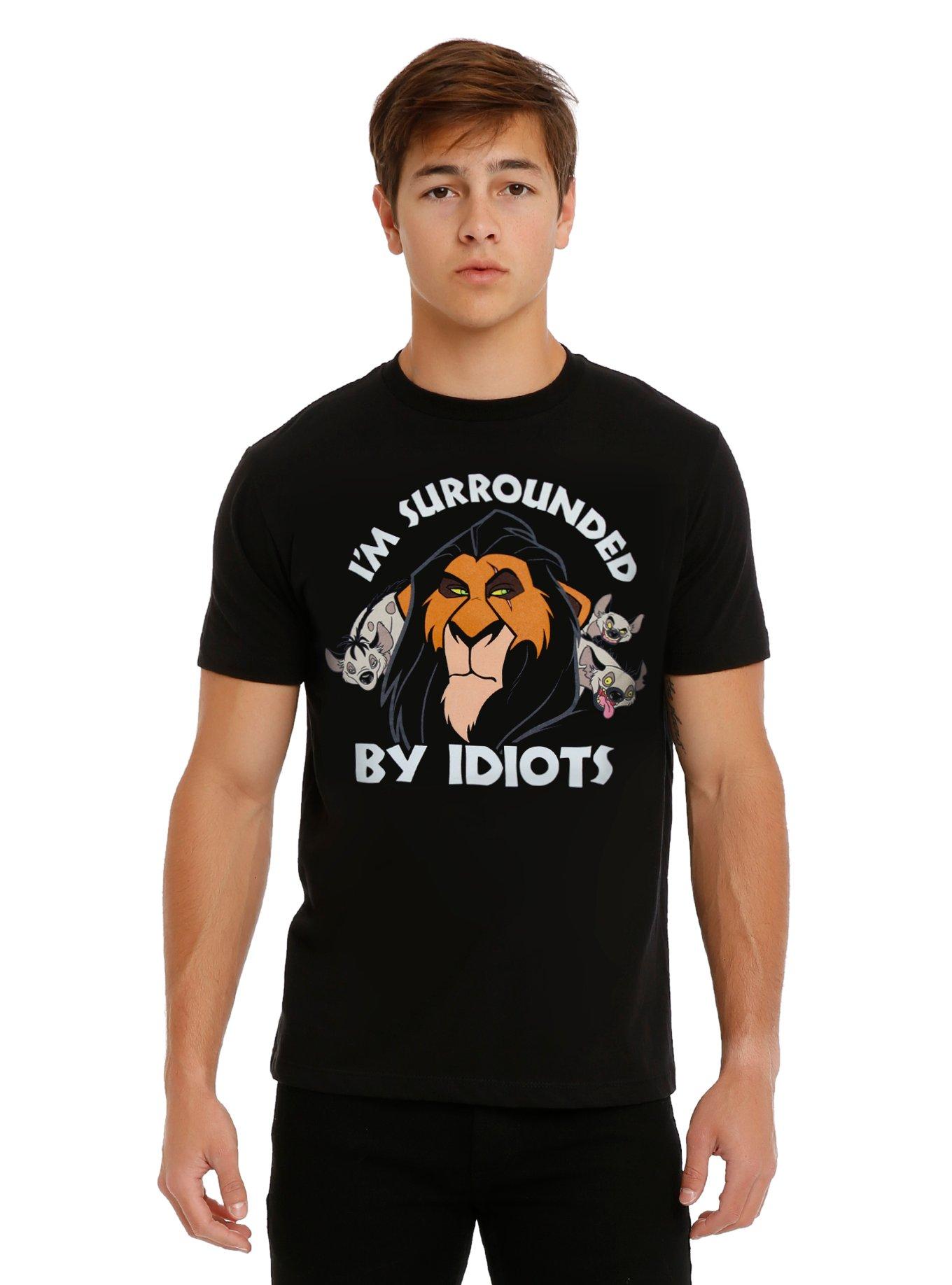 Disney The Lion King Scar Surrounded By Idiots T-Shirt, BLACK, hi-res