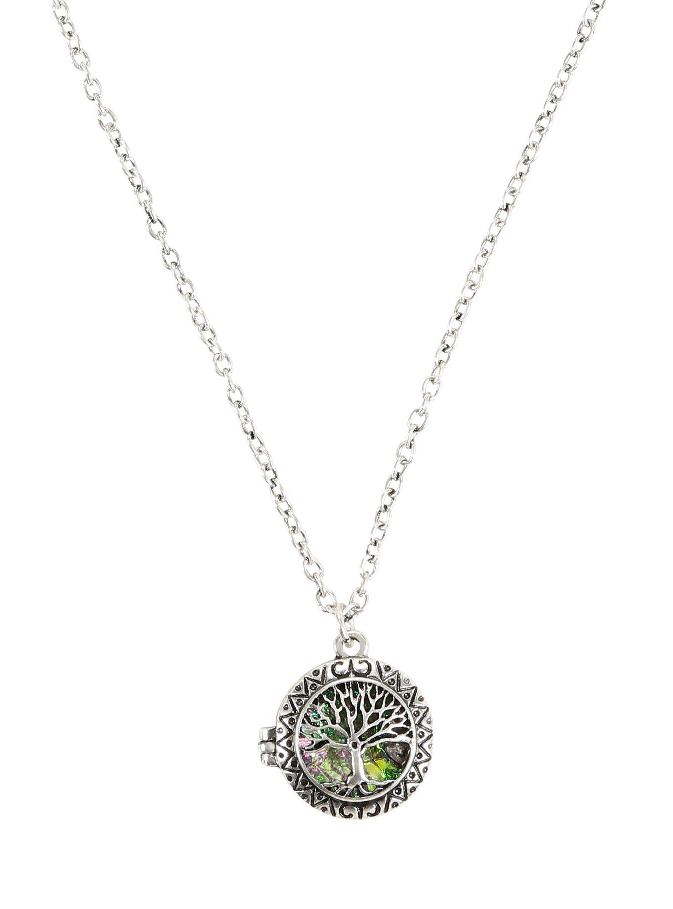 Thin Faux Leather Tree Of Life Choker, , hi-res