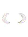 Iridescent Moon Stud Earrings, , hi-res