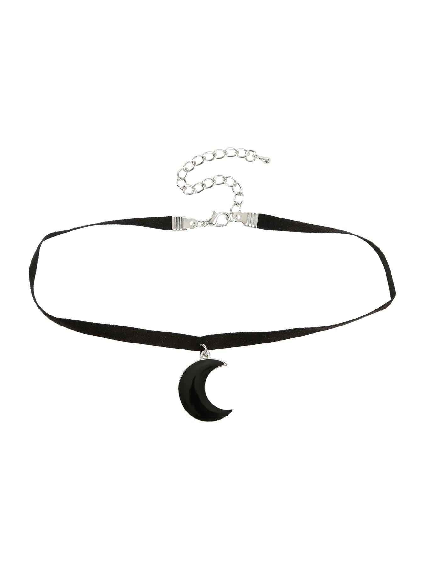 Black Thin Moon Choker, , hi-res