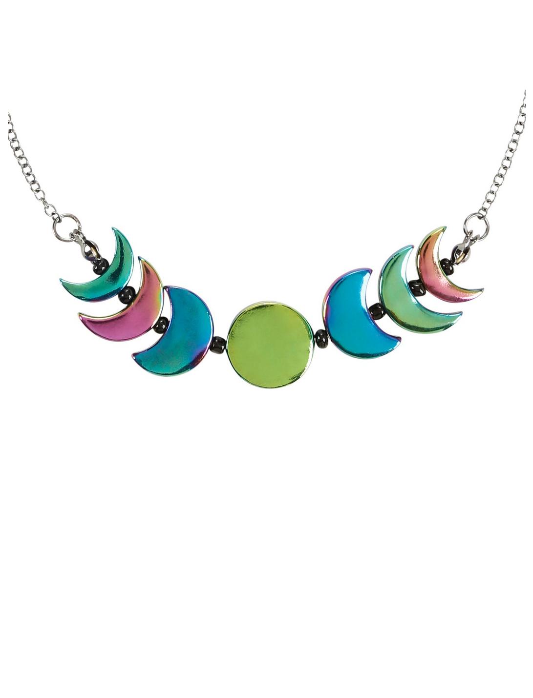 Rainbow Moon Phases Necklace, , hi-res