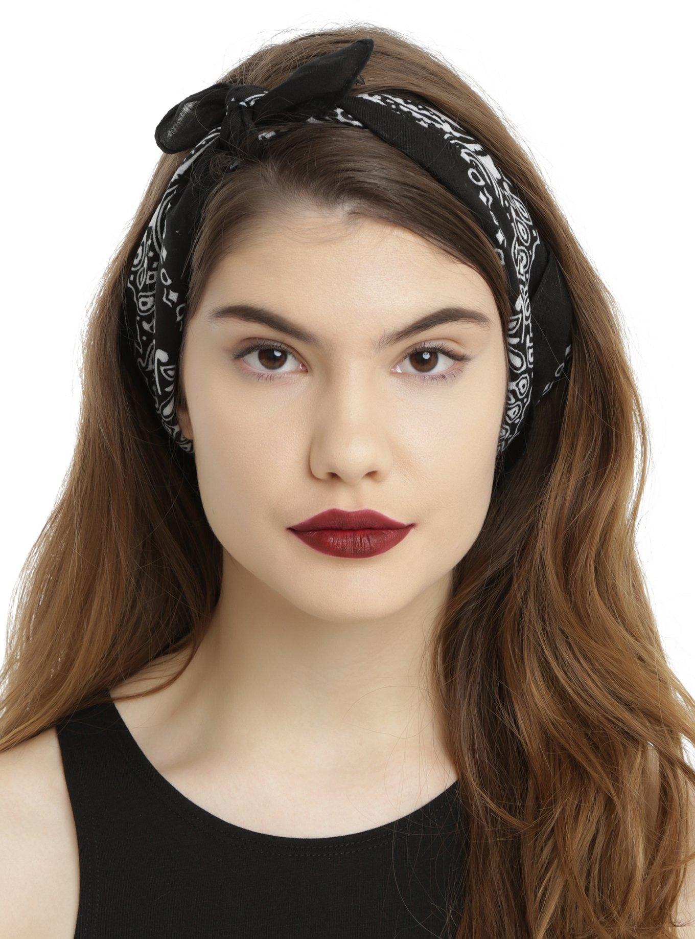 Black Paisley & Tie Dye Bandana Set, , hi-res