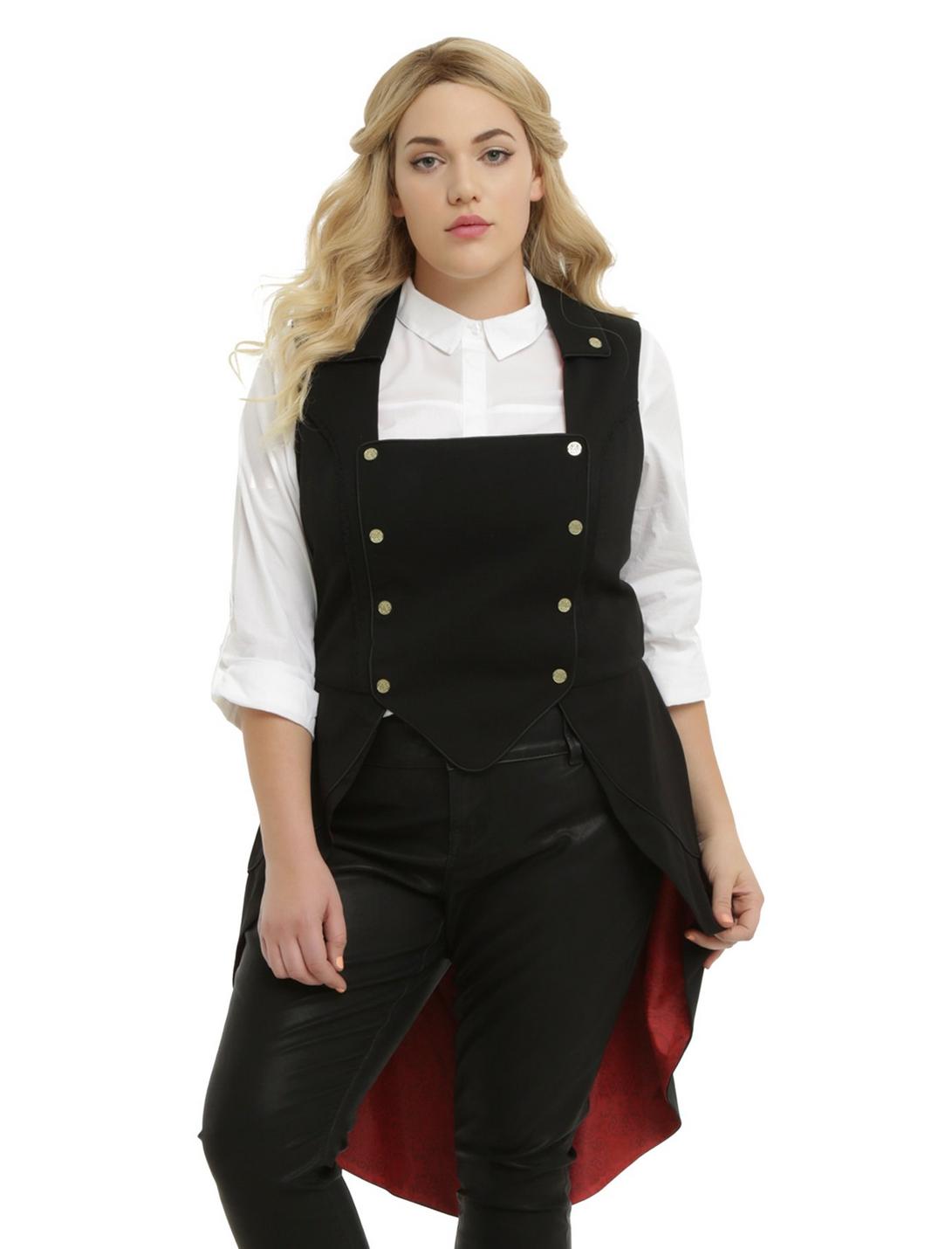 Disney Alice Through The Looking Glass Mad Hatter Military Vest Plus Size, BLACK, hi-res