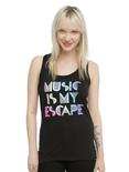 Music Is My Escape Girls Tank Top, BLACK, hi-res