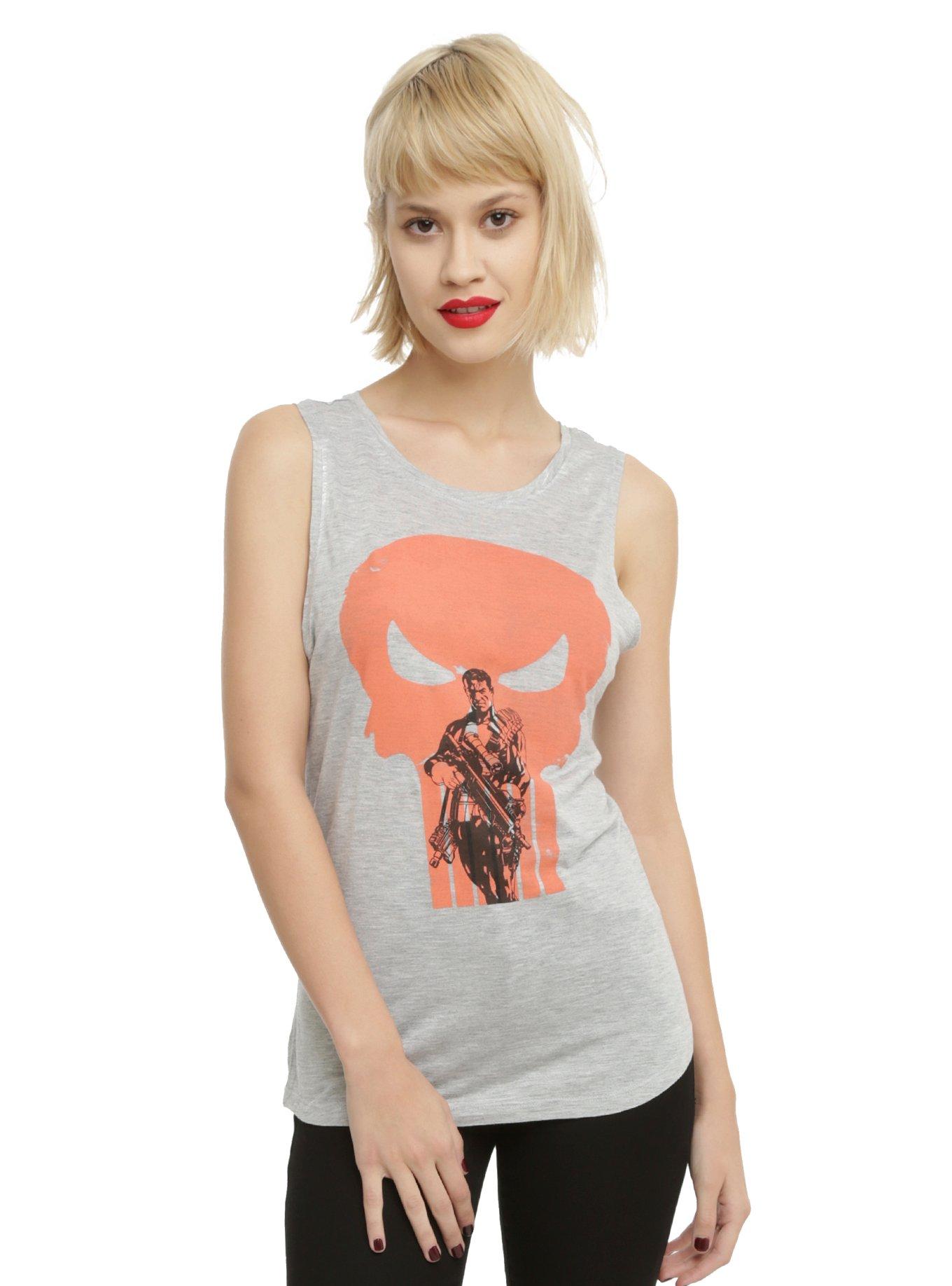 Marvel Punisher Girls Muscle Top, WHITE, hi-res