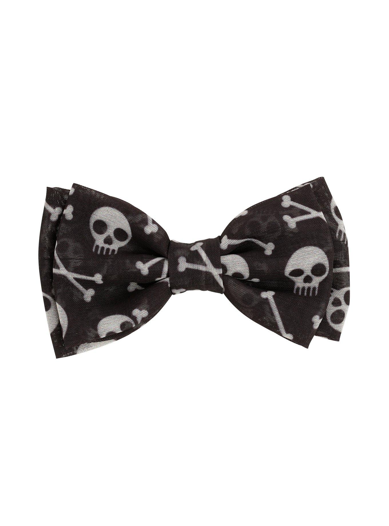 Skulls With Teeth Hair Bow, , hi-res
