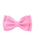 Pastel Pink Faux Leather Hair Bow, , hi-res