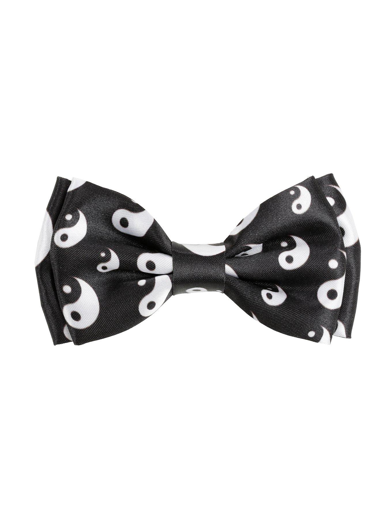 Black Yin-Yang Hair Bow, , hi-res