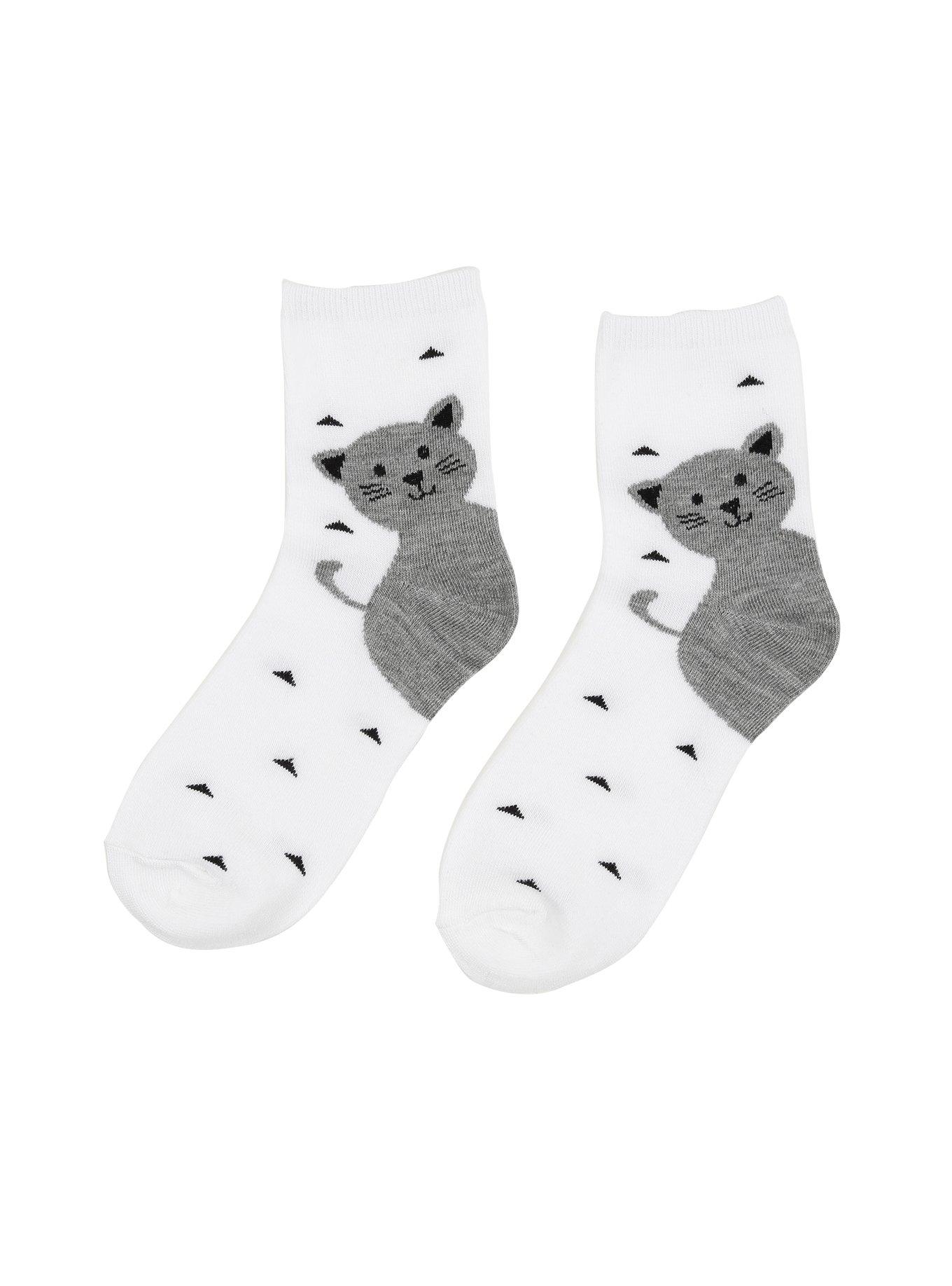 Heel Cat Ankle Socks, , hi-res
