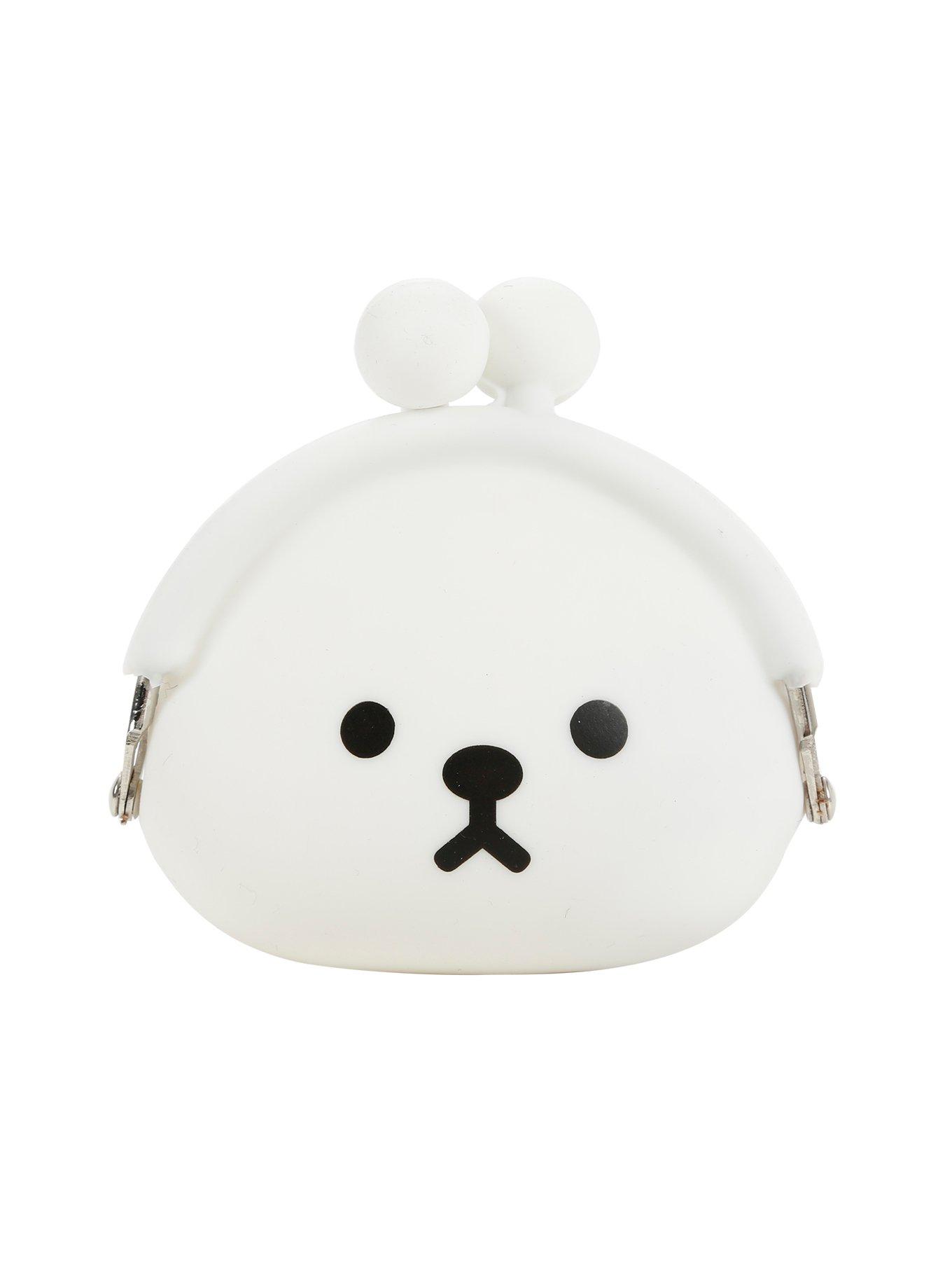 White Cat Face Kiss Lock Coin Purse, , hi-res
