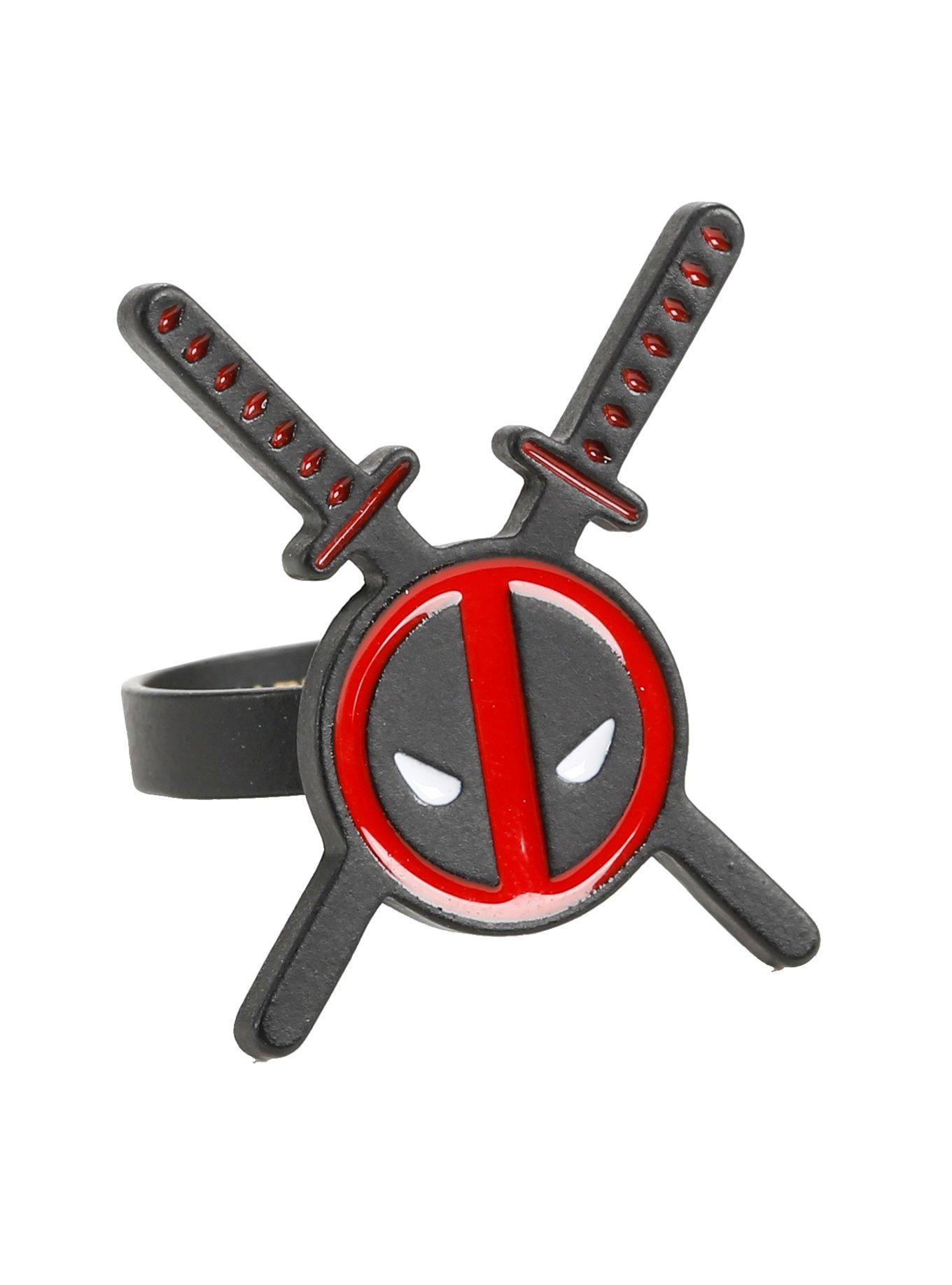 Marvel Deadpool Swords Logo Ring, , hi-res