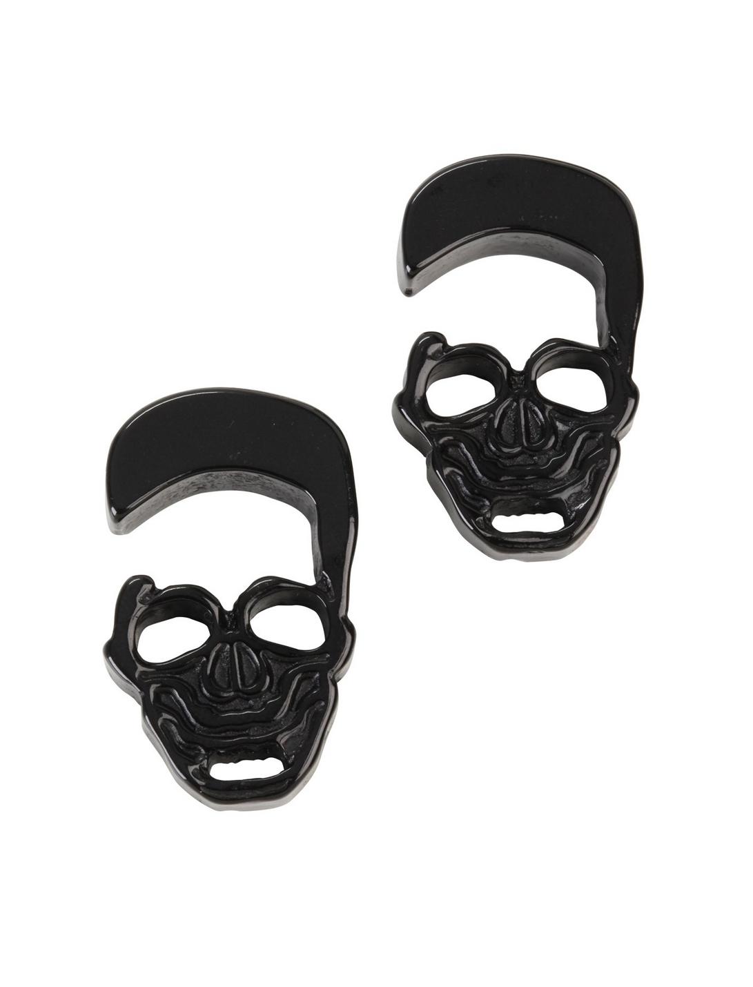 Acrylic Black Skull Pincher 2 Pack, BLACK, hi-res