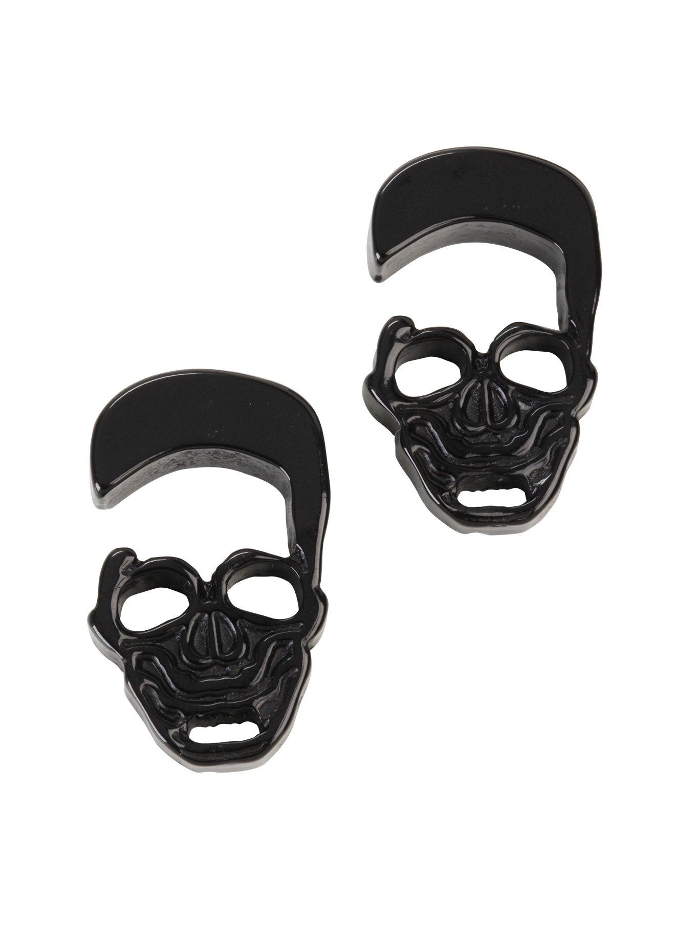 Acrylic Black Skull Pincher 2 Pack, BLACK, hi-res