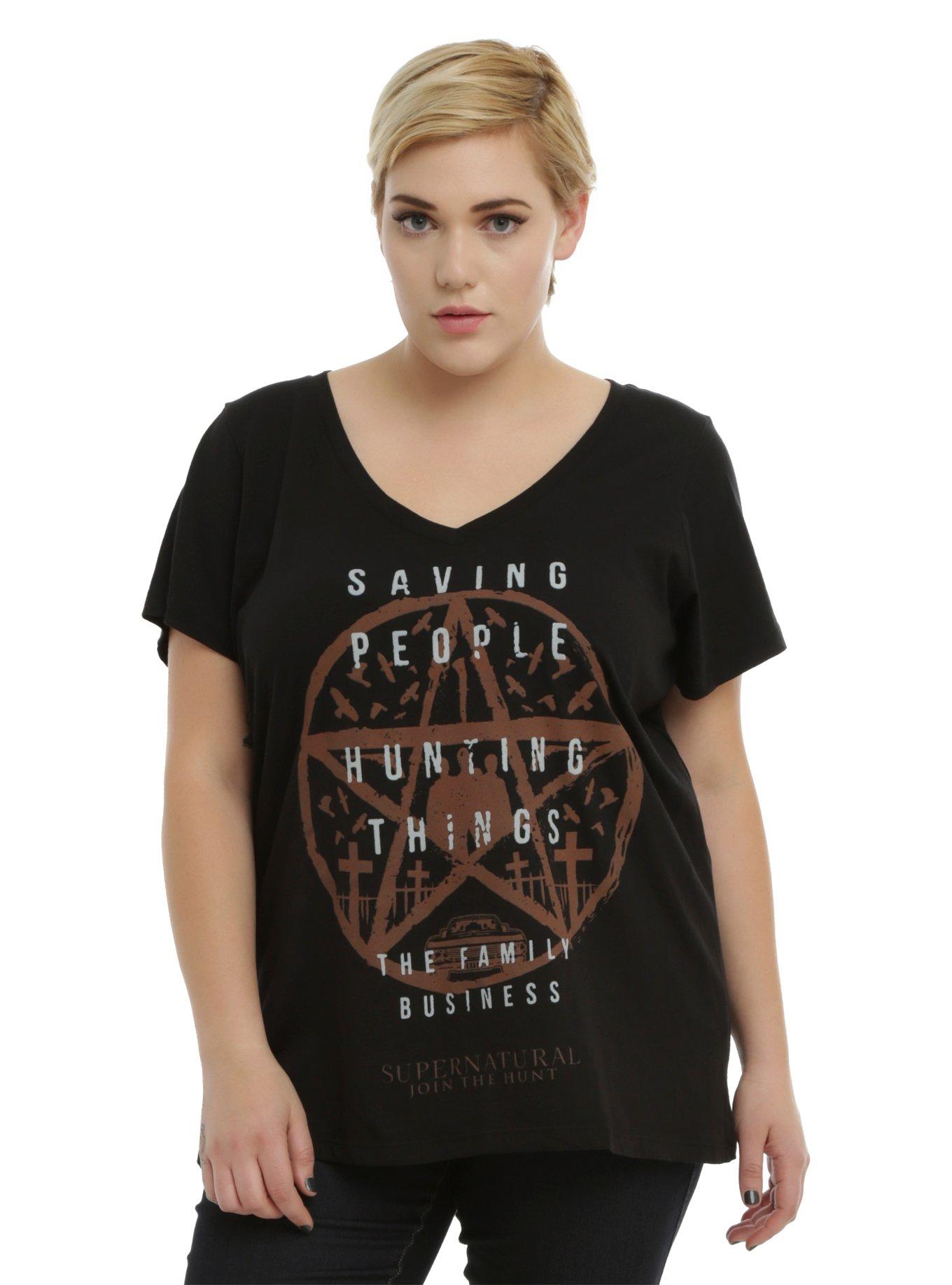 Supernatural Family Business Girls T-Shirt Plus Size, BLACK, hi-res