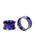 Steel Blue Double Flare Tunnel Plug 2 Pack, BLUE, hi-res