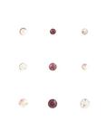 Steel Clear & Tanzanite CZ Nose Stud 9 Pack, SILVER, hi-res
