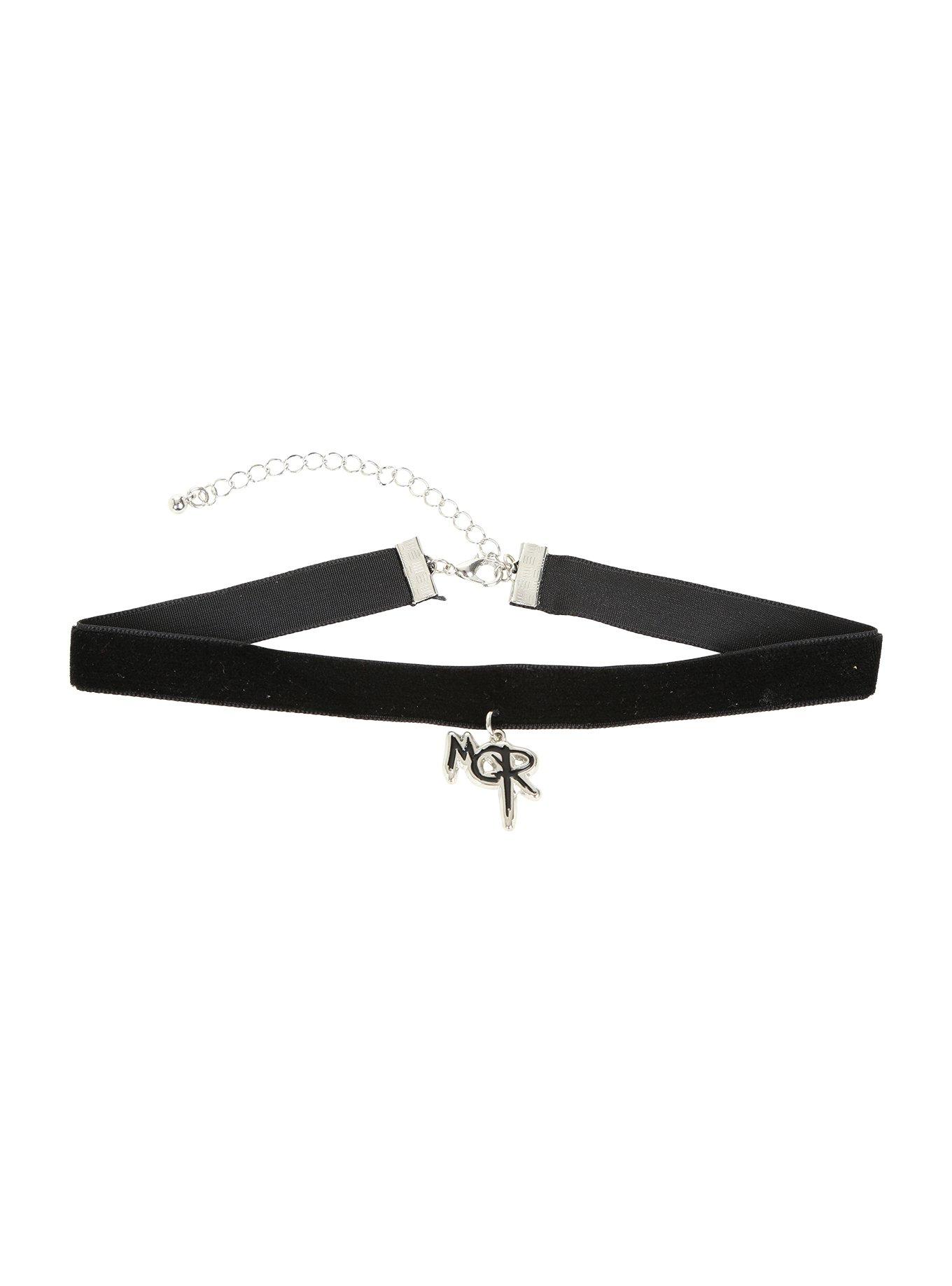 My Chemical Romance MCR Logo Black Velvet Choker, , hi-res