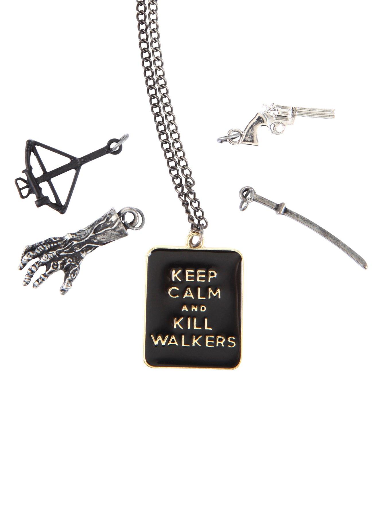 The Walking Dead Keep Calm And Kill Walkers Interchangeable Charm Necklace, , hi-res