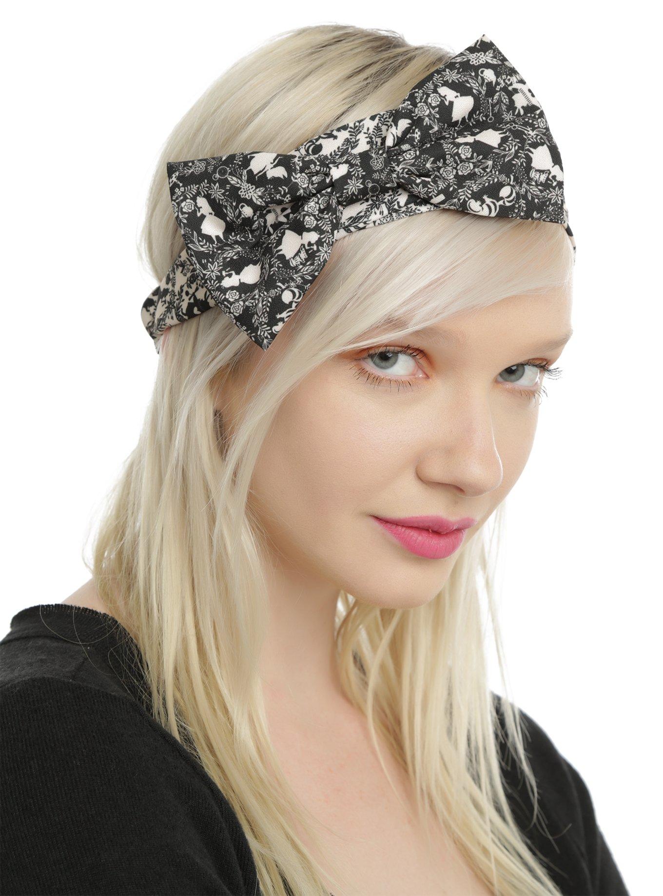 Loungefly Disney Alice In Wonderland Silhouette Bow Stretch Headband, , hi-res